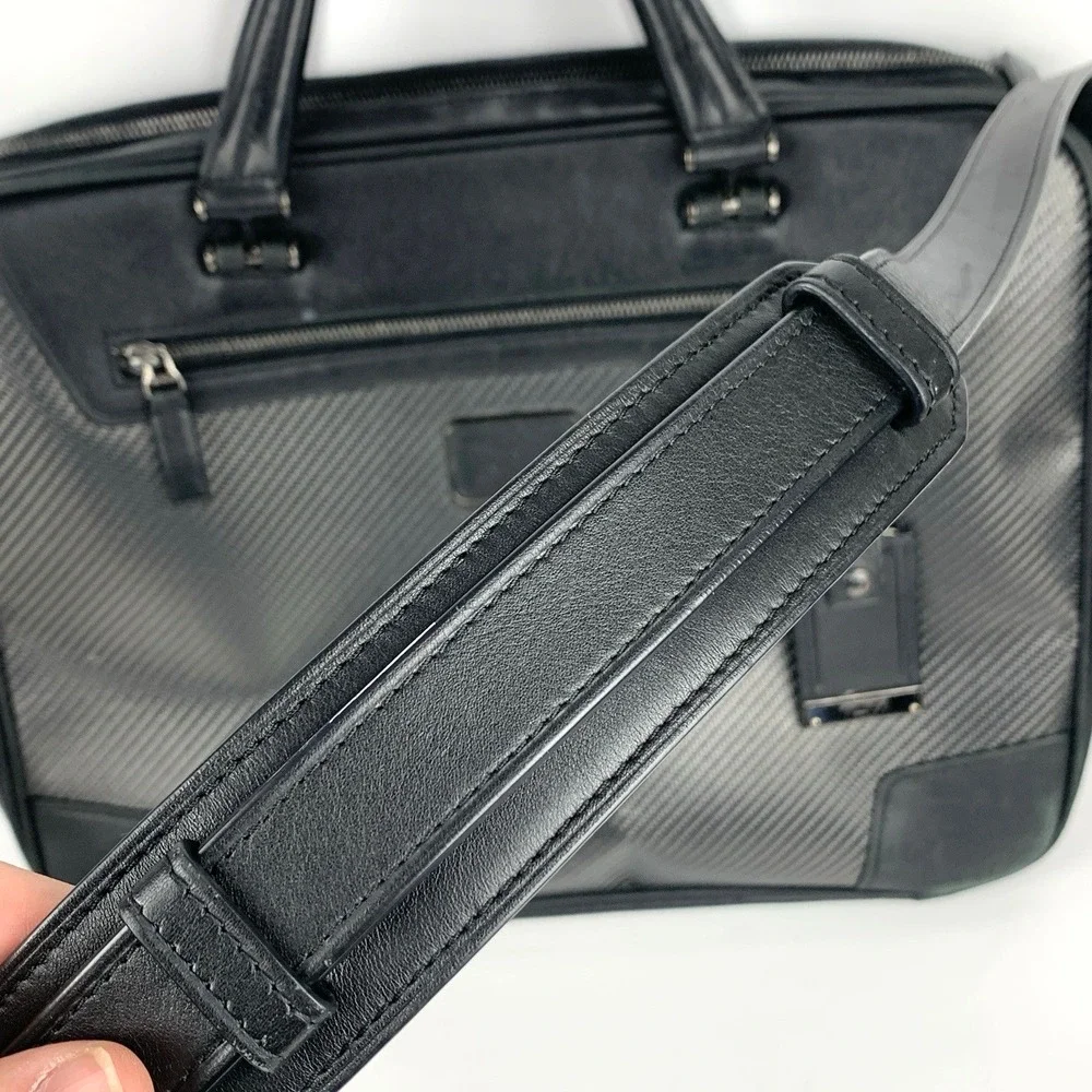 Tumi CFX Carbon Fiber Marina Medium Briefcase Luxury Black Bag Messenger 12x15